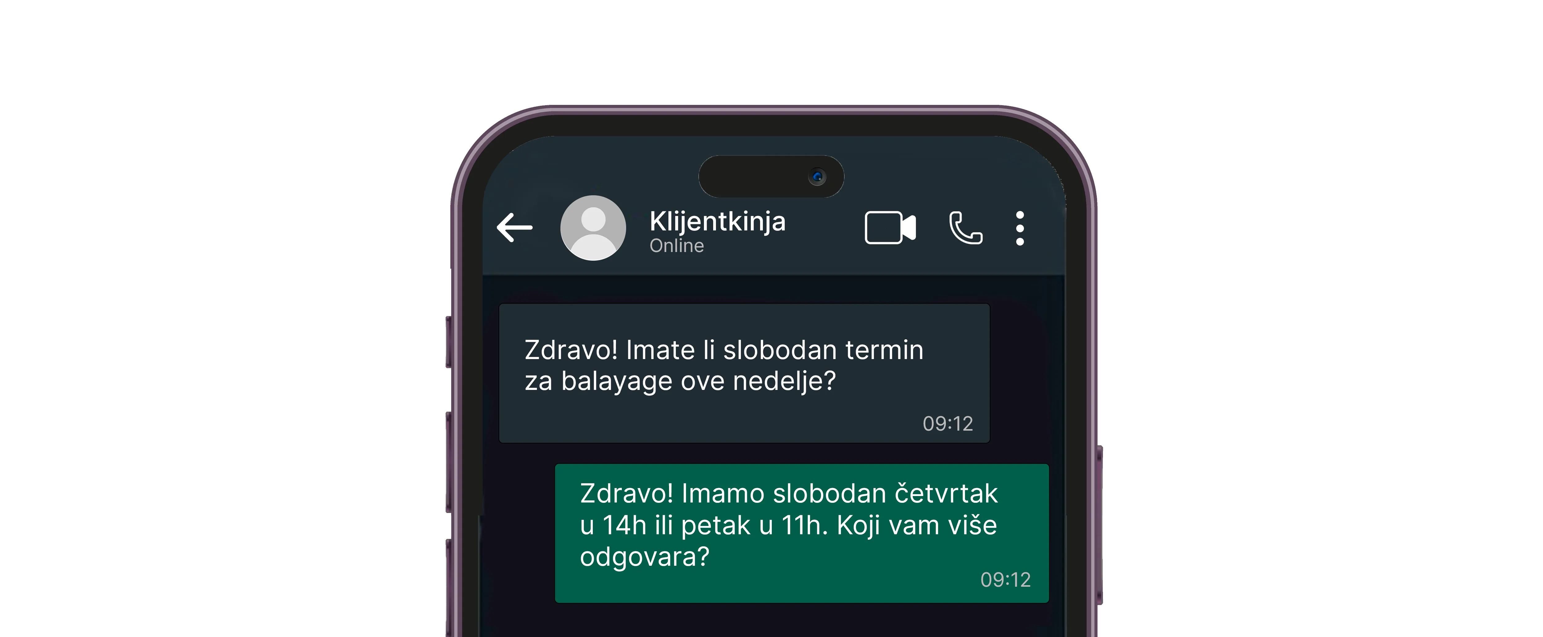 Odgovara klijentima dok ti radiš
